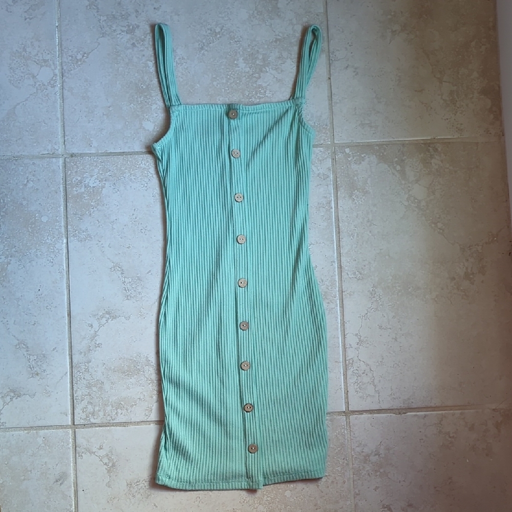 Iris Mint Green Ribbed Mini Dress